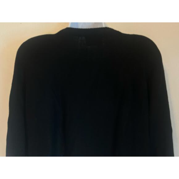 Vintage B.I.B S.M.L Sport Black Sweater Embroidered-Beaded Floral Design - Picture 4 of 14